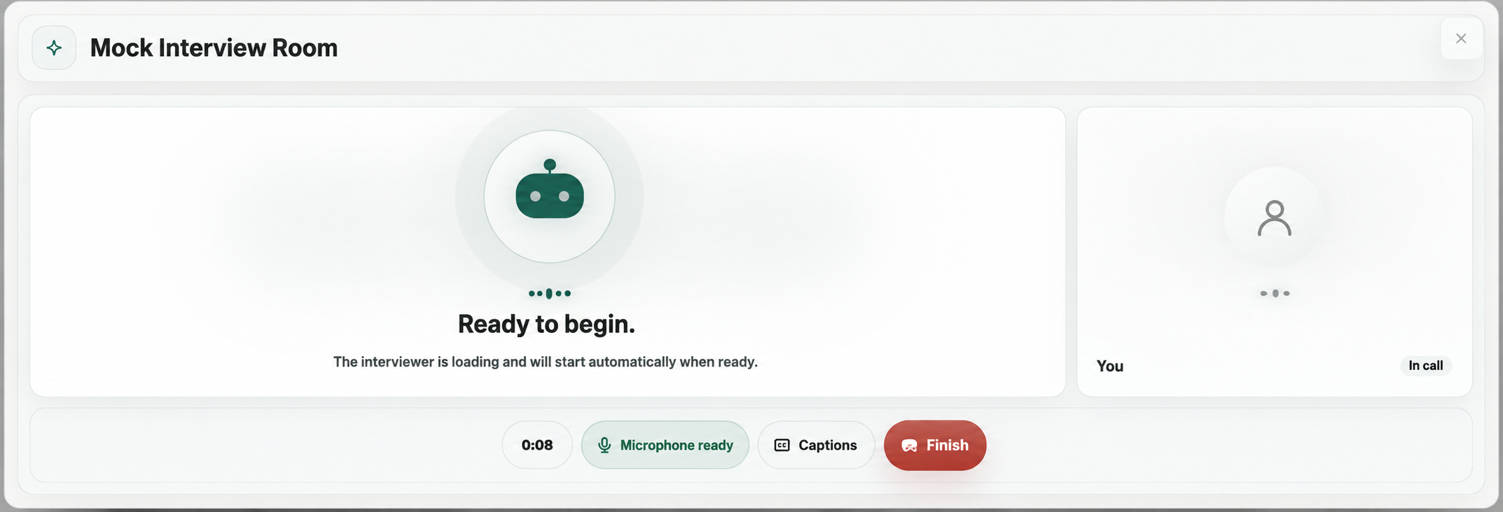 Offer Underway real-time voice mock interview with live performance signals